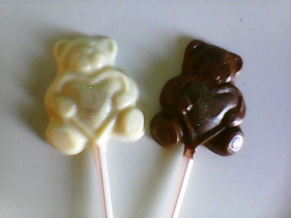 Pirulito de chocolate urso